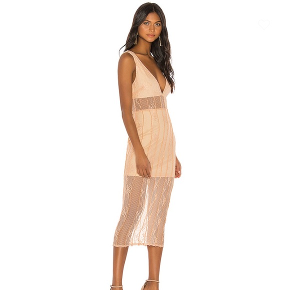 NEW NBD Libra Midi Dress in Nude Pink Sz XS - Picture 2 of 12